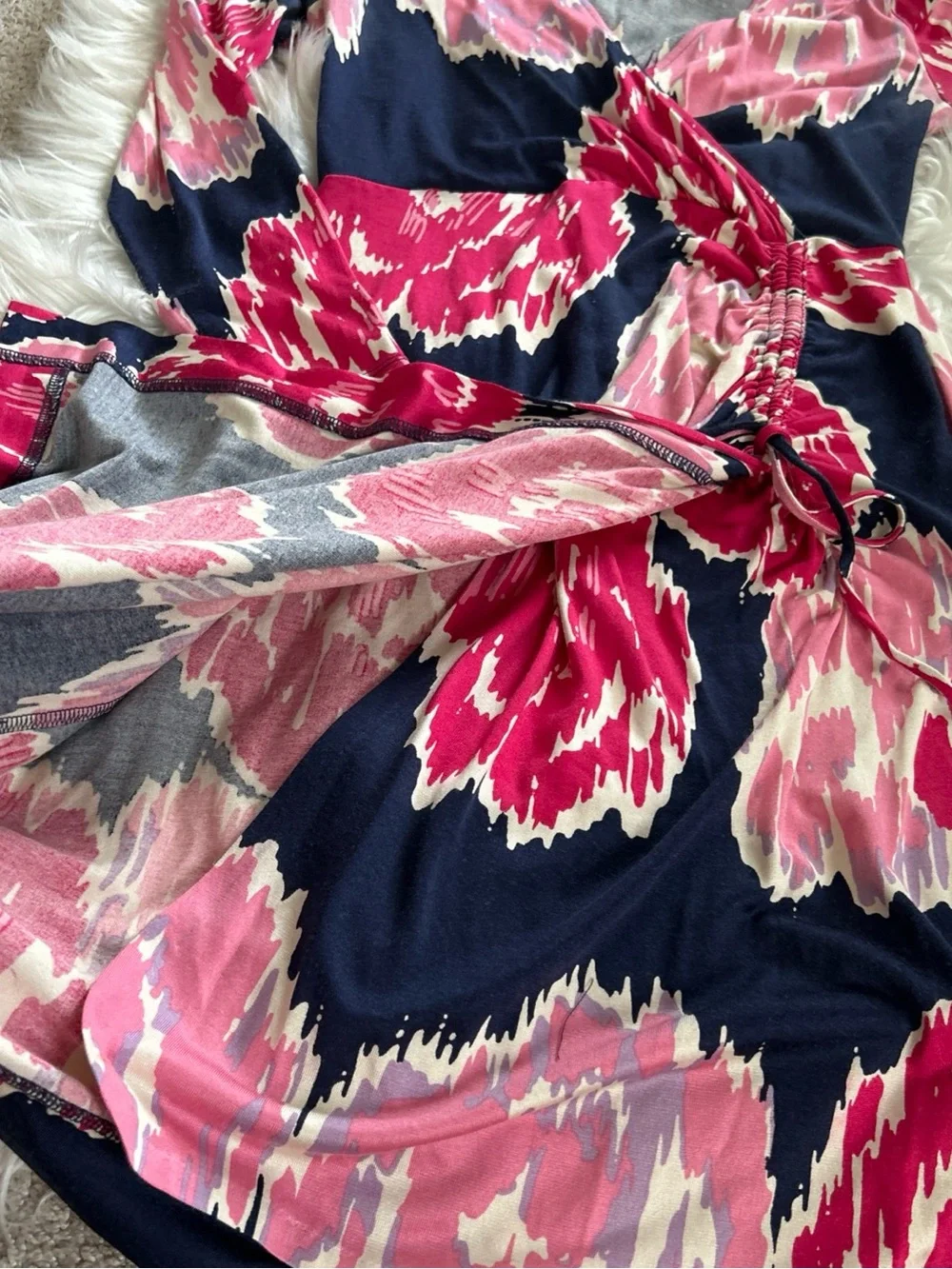 Lilly Pulitzer Pink & Navy Floral faux Wrap dress